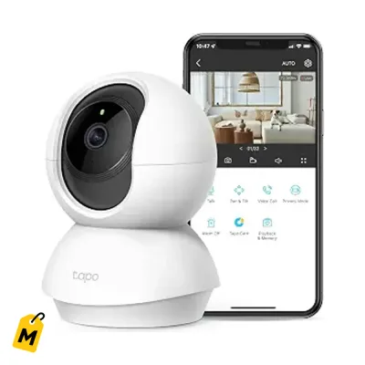 Camara de Seguridad Tapo C210 2K Pan Tilt Vision Nocturna Audio Deteccion Movimiento