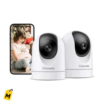 Camara Seguridad Cinnado 2K WiFi Audio Vision Nocturna pa tu Hogar y Bebe