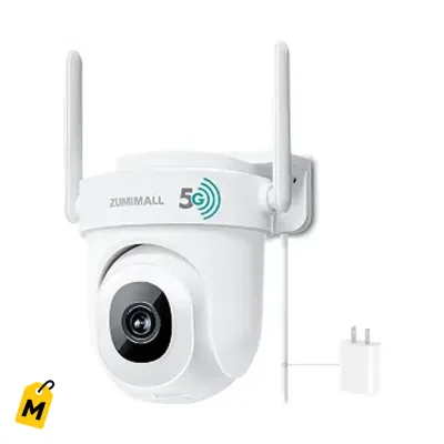 Camara Seguridad ZUMIMALL 2.5K Exterior 24/7 Vision Color PTZ WiFi Audio Alexa