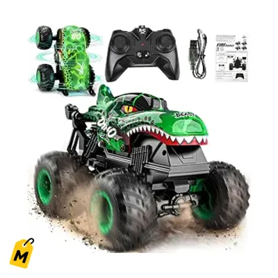BEZGAR Monster Truck RC 1:20: Luces, Musica y Trucos Pa Los Ninos