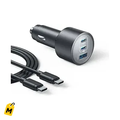 Cargador Anker pa Carro USB-C 167.5W 3 Puertos Rapido pa iPhone MacBook Samsung