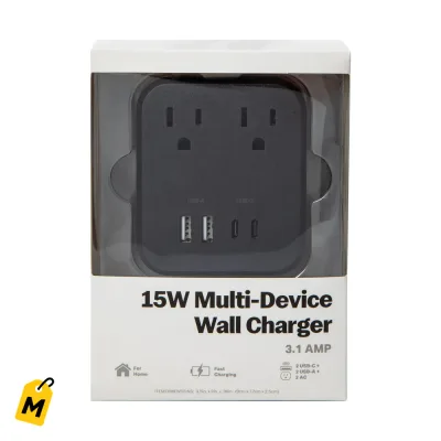 Cargador de Pared 15W USB-C USB y Salidas Pa Cargar To Sin Lios
