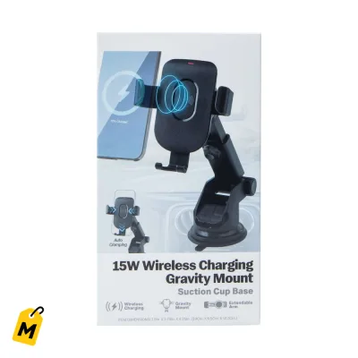 Cargador Inalambrico 15W Con Sujecion Por Gravedad