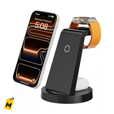 Cargador Inalambrico 3 en 1 Anlmz pa iPhone Apple Watch y AirPods