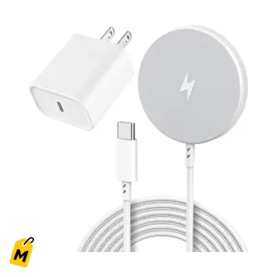 Cargador MagSafe Inalambrico Rapido 15W Certificado Apple MFi 6 Pies para iPhone y AirPods