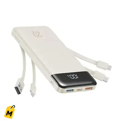 Cargador Portatil Charmast 20000mAh con Cables Integrados Carga Rapida 22.5W