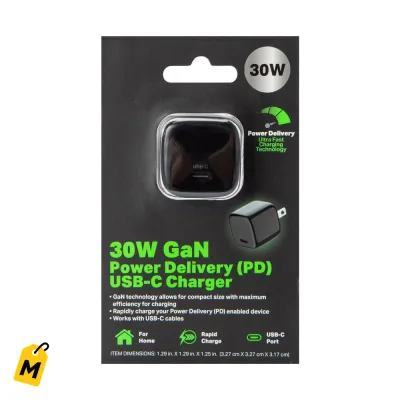 Cargador USB-C 30W GaN Carga Rapida Pa Tu Celular Siempre Full