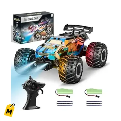 Carro RC Monster Pa La Calle Y La Loma 20 KM/H Luces LED Y 2 Baterias