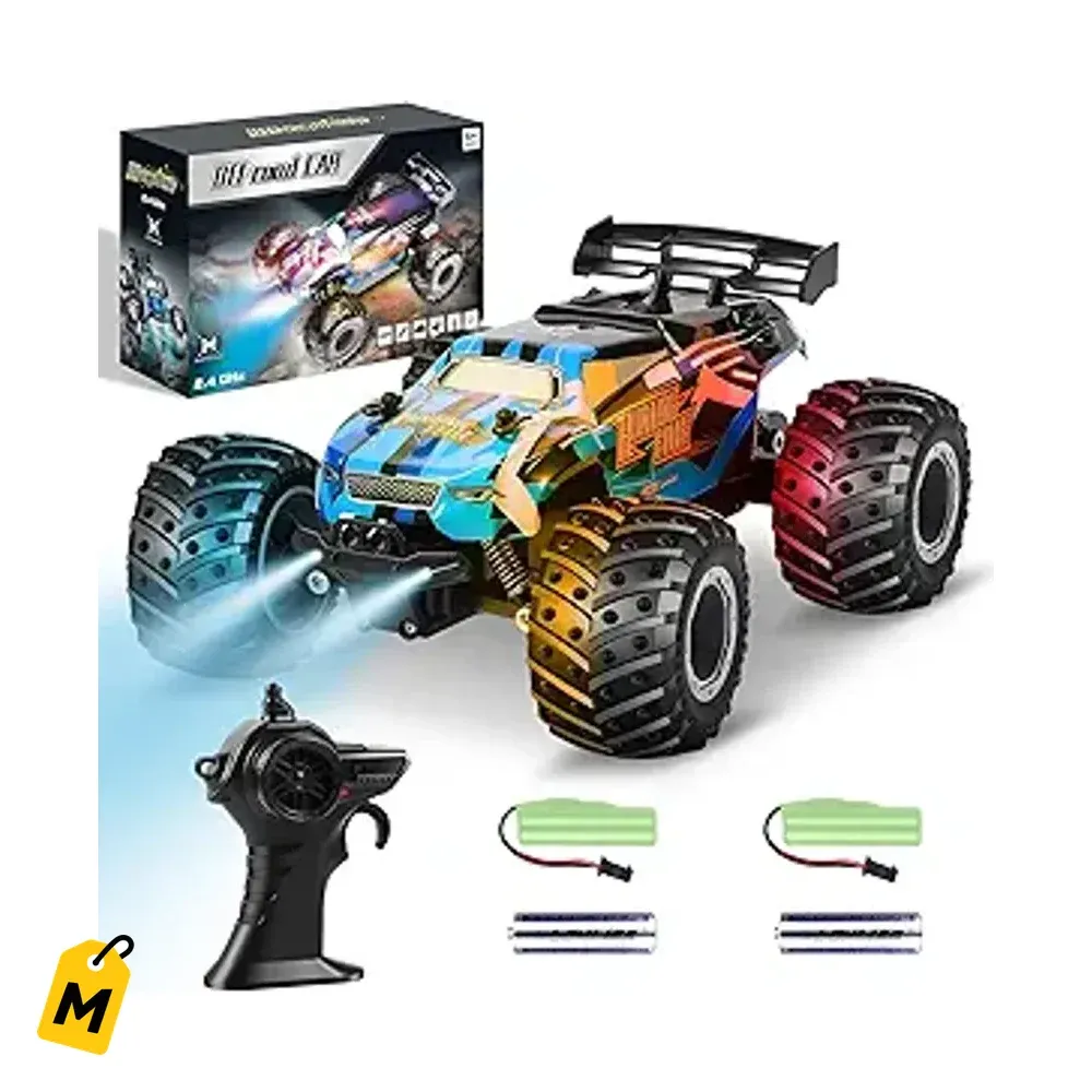 Carro RC Monster Pa La Calle Y La Loma 20 KM/H Luces LED Y 2 Baterias
