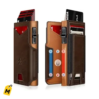 Cartera Pop Up SEMORID pa Hombres - Fina, Segura, con RFID y Espacio pa ID y Billetes