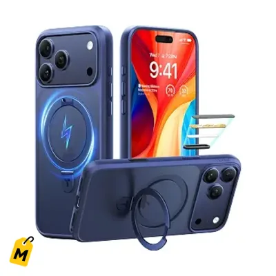 Case TORRAS Ostand iPhone 17 Pro Magnetico Parador Proteccion Militar Azul Oscuro