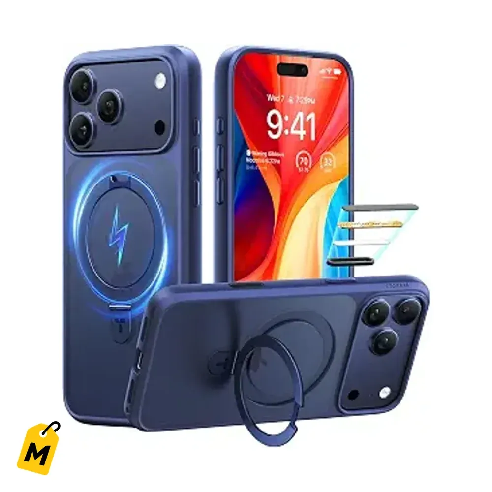 Case TORRAS Ostand iPhone 17 Pro Magnetico Parador Proteccion Militar Azul Oscuro