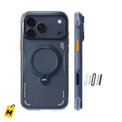 Case TORRAS Ostand Q3 Air iPhone 17 Pro Max MagSafe Soporte 360 Azul Noche