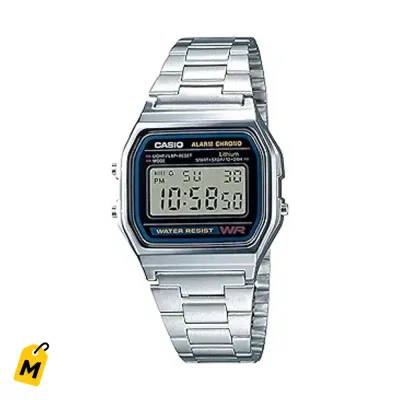 Casio A158WA Reloj Digital Vintage Unisex Resistente Agua Bateria 7 Anos