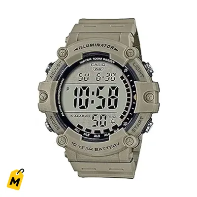 Casio Illuminator AE1500WH: Pila dura pila, luz LED, 5 alarmas, cronometro.