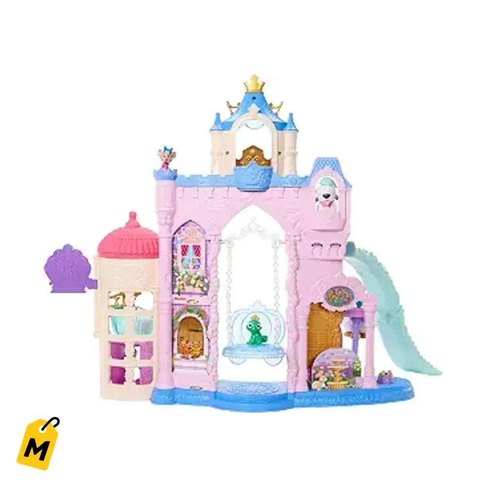 Castillo de Mascotas Disney Princess Mattel: 7 Areas, 3 Amigos Animales y Accesorios