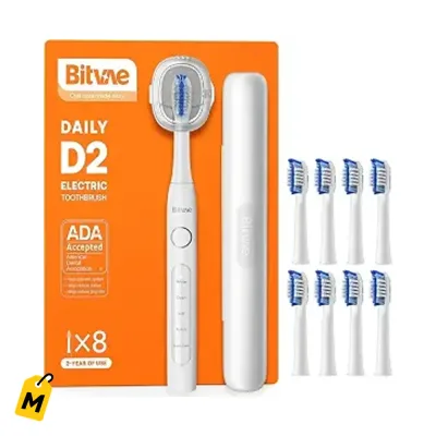 Cepillo Electrico Bitvae | Boca Sana y Fresca, 60 Dias Bateria, 8 Cabezales, Pa Viajar