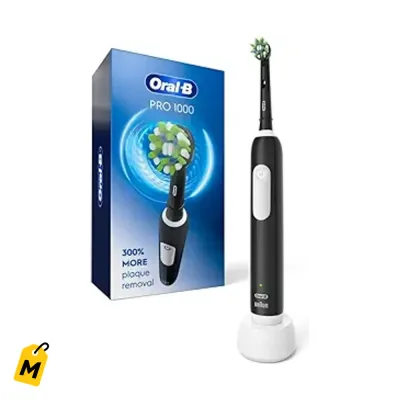Cepillo Electrico Oral-B Pro 1000 Negro: Sonrisa Mas Limpia y Protegida