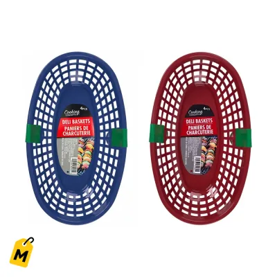 Cestas Deli de Colores 4-pc para Tus Juntas y Comidas con Estilo