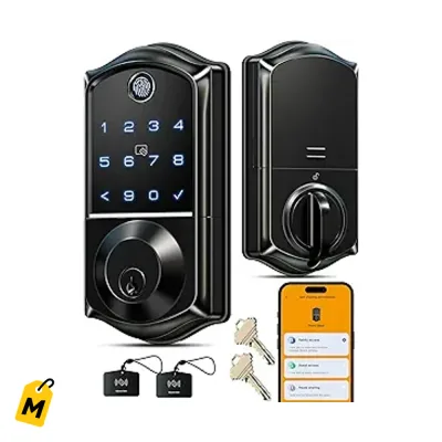 Cerradura Inteligente Veise VE017 Huella App Negro Mate | Entrada Sin Llave 8-en-1