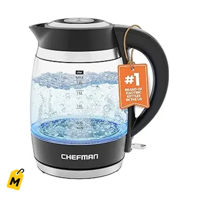 Chefman Jarra Electrica 1.8L 1500W Hierve Agua Rapido Y Seguro