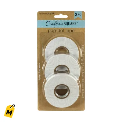 Cinta de Puntos 3D Crafters Square 3 Rollos