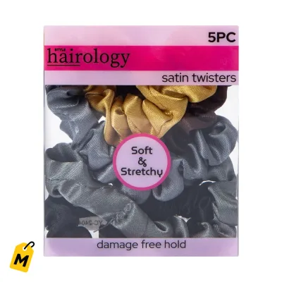 Cintillos de Satin Twisters para el Pelo - 5 Unidades