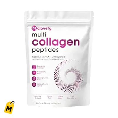 Colageno Multi Peptidos Mclovefy: Pelo, Piel, Uñas y Articulaciones al 100! Sin Sabor, 1lb