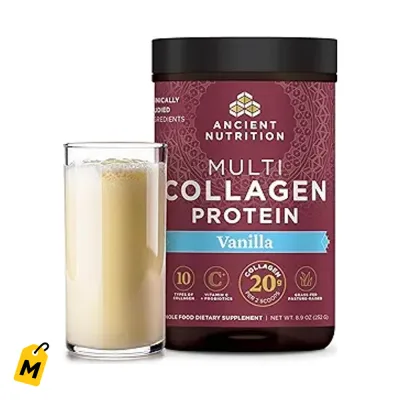 Colageno Multi Proteina Vainilla Ancient Nutrition Piel Articulaciones Intestino 24 Serv