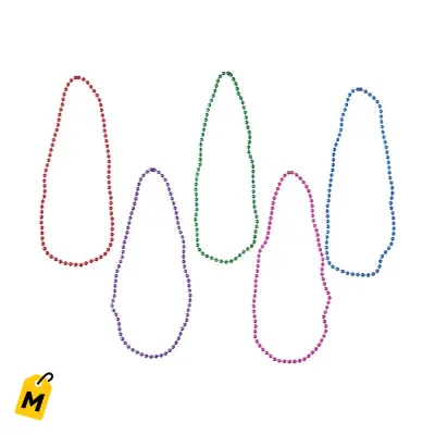 Collares de Fiesta Metalicos, Caja de 6 Paquetes de 5 Unidades