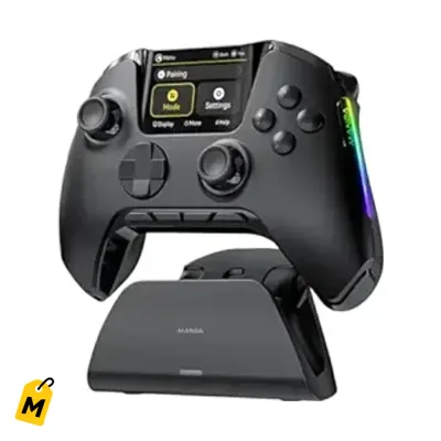 ManbaOne Control Inalambrico Negro con Pantalla Interactiva pa Jugar Duro