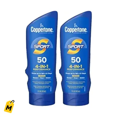 Coppertone Sport SPF 50 Protector Solar Resistente al Agua Pack de 2