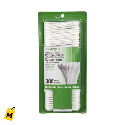 Cotonetes Assured 300u - Doble Punta y Palitos Flexibles