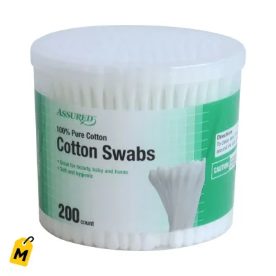 Cotonetes Assured Puros - 200 Unidades para Limpieza y Mas