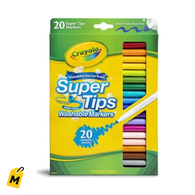 Crayola Super Tips 20 Marcadores Lavables Pa Dibujar Chulo