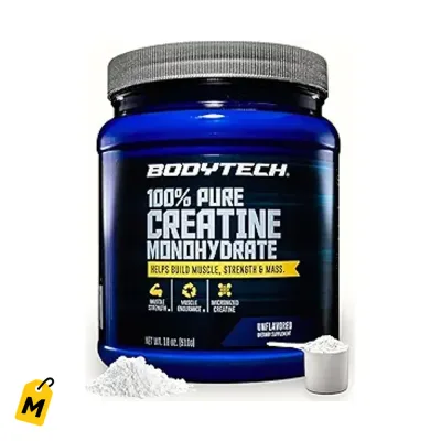 Creatina BodyTech Monohidratada Sin Sabor - Energia Pa Tu Entreno - 102 Servings