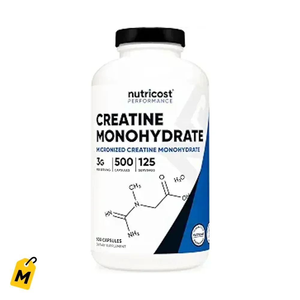Creatina Micronizada Nutricost 3000mg - 500 Capsulas Pa Ponerte Duro!