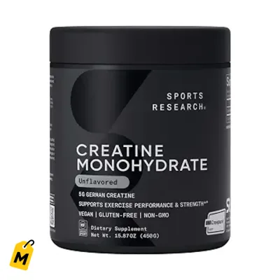 Creatina Monohidratada Creapure Sports Research, 90 Servicios