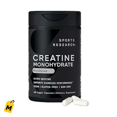 Creatina Monohidratada SR Capsulas 5g 120unid Musculo Fuerza Rendimiento Vegana