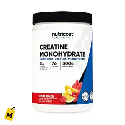 Creatina Nutricost Monohidratada Sabor Ponche 500g - Energia y Fuerza al Maximo