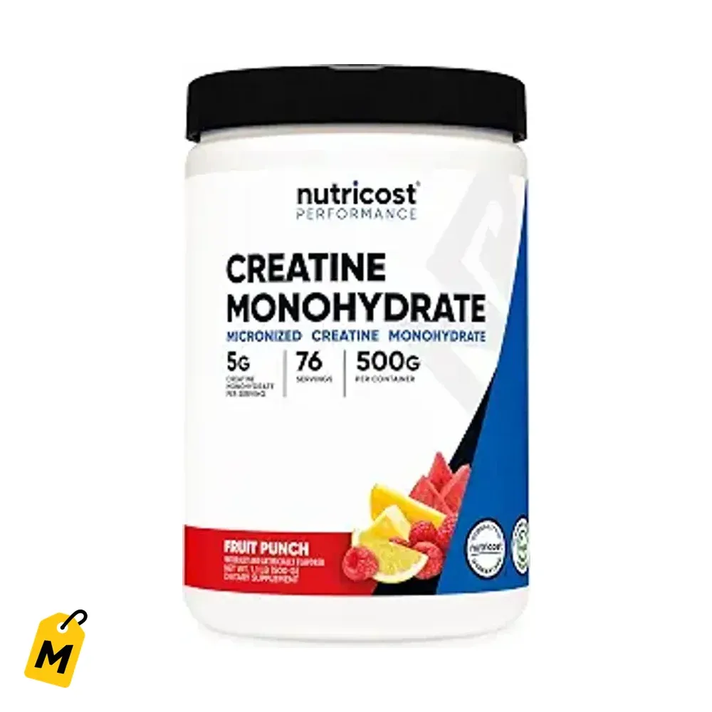 Creatina Nutricost Monohidratada Sabor Ponche 500g - Energia y Fuerza al Maximo