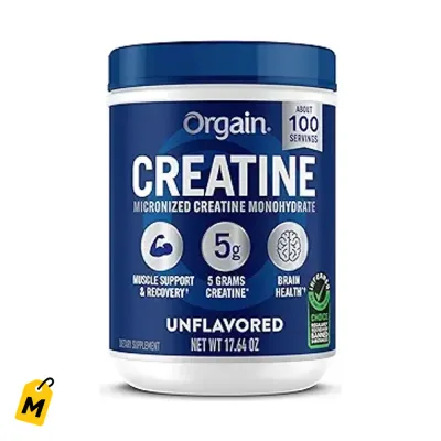 Creatina Orgain 5g Sin Sabor - 100 Serv - Pa que te ponga duro y activo