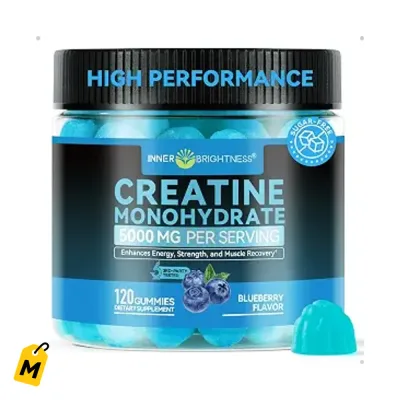 Creatina Pura en Gomitas Inner Brightness 5000mg - Pa Musculo, Fuerza y Energia