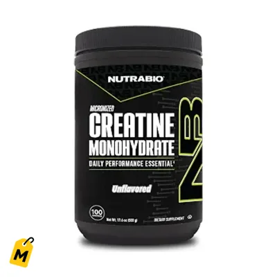 Creatina Pura NutraBio 500g - Energia, Fuerza y Recuperacion Muscular. Pa Hombres y Mujere