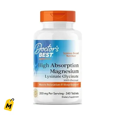 Doctors Best Magnesio Glicinato Lisinato 240 Tabs - Sueno Calma y Relajo