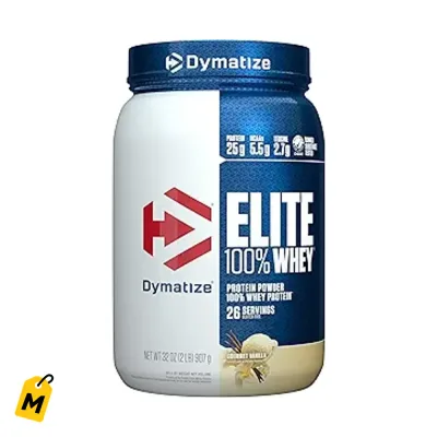 Dymatize Elite 100% Whey Proteina Vainilla 32 Oz - Absorcion Rapida pa tus Musculos