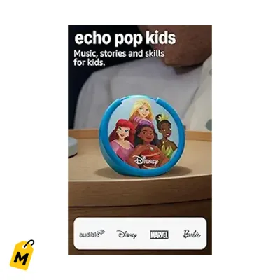Amazon Echo Pop Kids Disney Princess - Bocina Inteligente para Ninos con Alexa