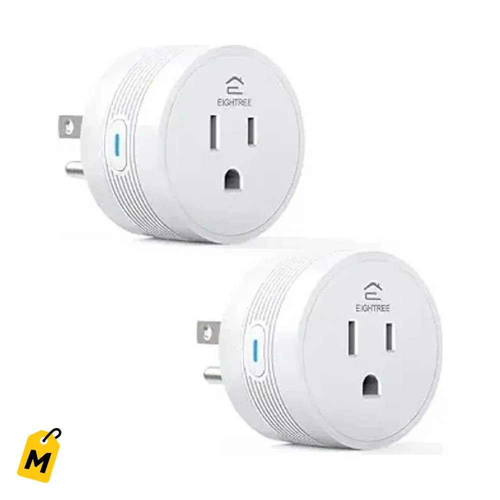 EIGHTREE Enchufe Inteligente Wi-Fi 15A (Paq 2) Alexa Google Sin Hub