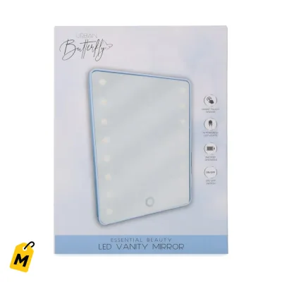 Espejo LED Maquillaje Portatil 16 Luces y Almacenamiento - Urban Butterfly