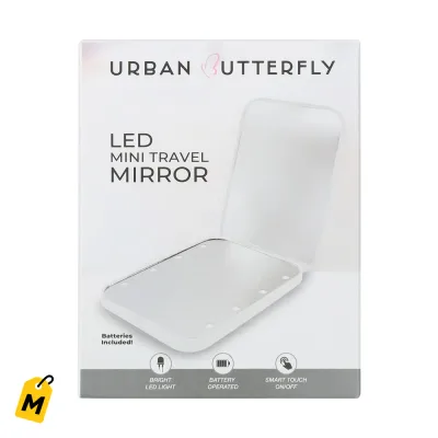 Espejo LED Mini Viajero Urban Butterfly: Tu Retoque Nitido Donde Quiera
